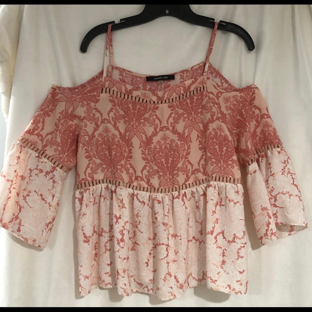 Long sleeve blouse with spaghetti straps